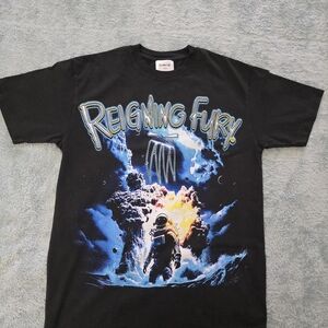 Reigning Fury Black "Astronaut" Graphic Streetwear Tee sz S